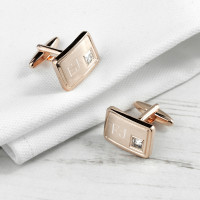 personalised Rose Gold Plated Cufflinks