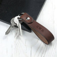 personalised leather keyring