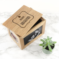 personalised Little Acorn Oak Photo Cube Keepsake Box