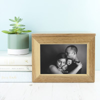 personalised Little Acorn Oak Photo Cube Keepsake Box