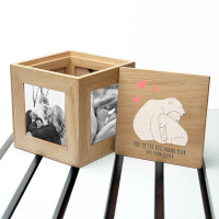 personalised The Best Mama Bear Oak Photo Cube