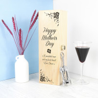 personalised Mother's Day Wine Box with Floral Corners