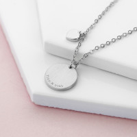 personalised Heart and Disc Necklace