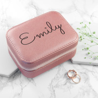 personalised Pink Travel Jewellery Case