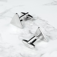 personalised Triangle Rhodium Plated Cufflinks