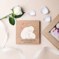 personalised The Best Mama Bear Oak Photo Cube
