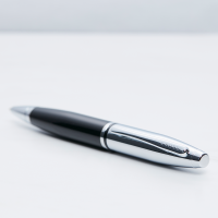 personalised Cross Calais Ball Pen Black & Chrome