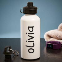 personalised Name White Water Bottle