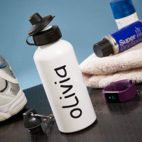 personalised Name White Water Bottle