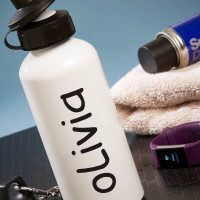 personalised Name White Water Bottle