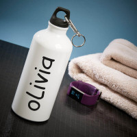 personalised Name White Water Bottle