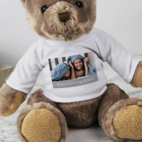 personalised Photo Message Cuddly Bear