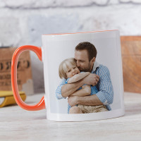 personalised Orange Two Tone Photo Mug