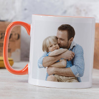 personalised Orange Two Tone Photo Mug