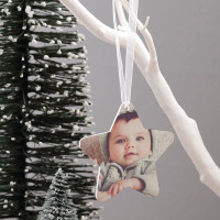 personalised Star Acrylic Photo Baubles