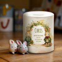 Bunny Wreath Money Box