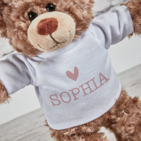personalised Pink Heart Small Bodo Bear