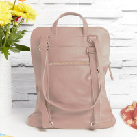 personalised Leather Backpack Shoulder Bag Pink