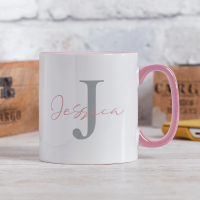 Initial Name Pink Inner Mug