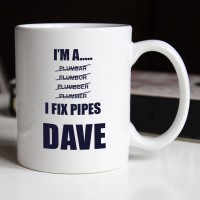 Personalised 3 Laws of Plumbing Durham Mug