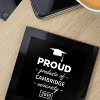 personalised Proud Graduate Black Glass Coaster