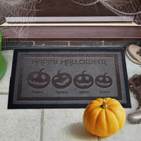 personalised pumpkin family doormat