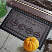 personalised pumpkin family doormat