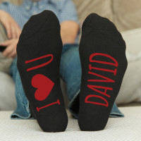 personalised Red I Heart You Personalised Socks