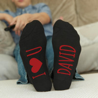 personalised Red I Heart You Personalised Socks