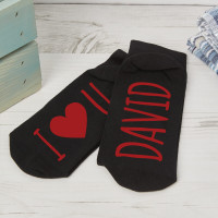 personalised Red I Heart You Personalised Socks