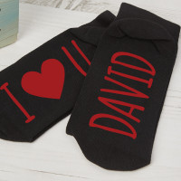 personalised Red I Heart You Personalised Socks