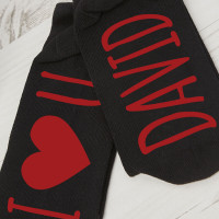 personalised Red I Heart You Personalised Socks