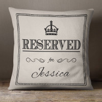;personalised Reserved For Cotton Cushion