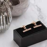 personalised Rose Gold Plated Cufflinks