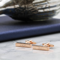 personalised Rose Gold Plated Cufflinks