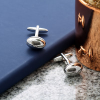 personalised Rugby Ball Sports Cufflinks Gift Set