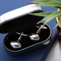 personalised Rugby Ball Sports Cufflinks Gift Set