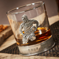 English Pewter Rugby Glass Whisky Tumbler