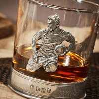 English Pewter Rugby Glass Whisky Tumbler