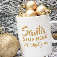 personalised Santa Stop Here Mug