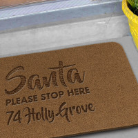 Santa Stop Here Engraved Doormat (Personalised)