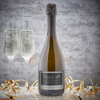 Script 25th Anniversary Boutique Gifts Prosecco Double Glass With Bottle Gift Set