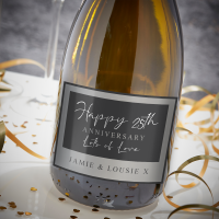 Script 25th Anniversary Boutique Gifts Prosecco Double Glass With Bottle Gift Set