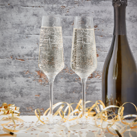 Script 25th Anniversary Boutique Gifts Prosecco Double Glass With Bottle Gift Set
