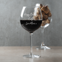 Script Message Personalised Wine Glass