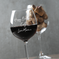 Script Message Personalised Wine Glass