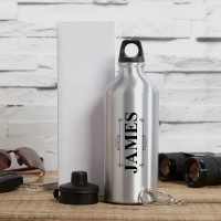 personalised Name Script Silver Water Bottle