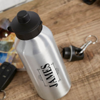 personalised Name Script Silver Water Bottle
