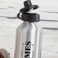 personalised Name Script Silver Water Bottle