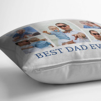 personalised Best Dad Ever Collage Cushion (White) 18x18"